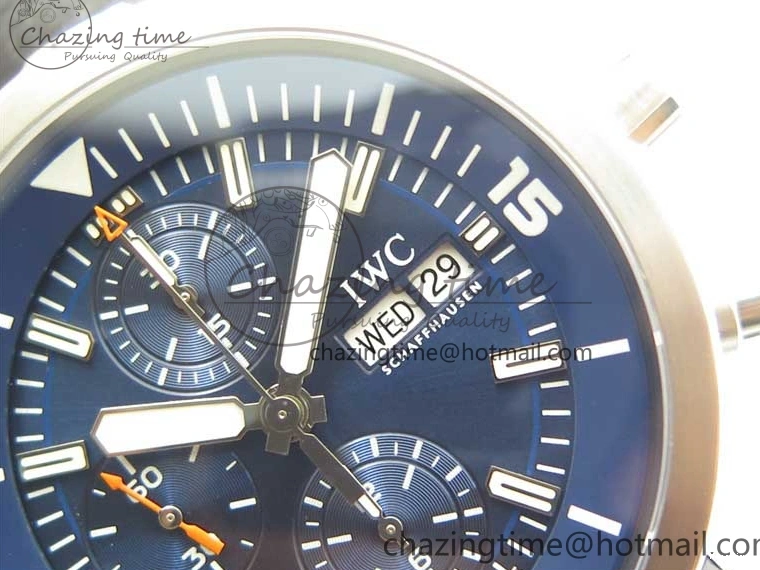 MIROTIME 0111 Aquatimer Chrono IW376803 V6F 1:1 Best Edition Blue Dial on Ruber Strap A Neat 7083